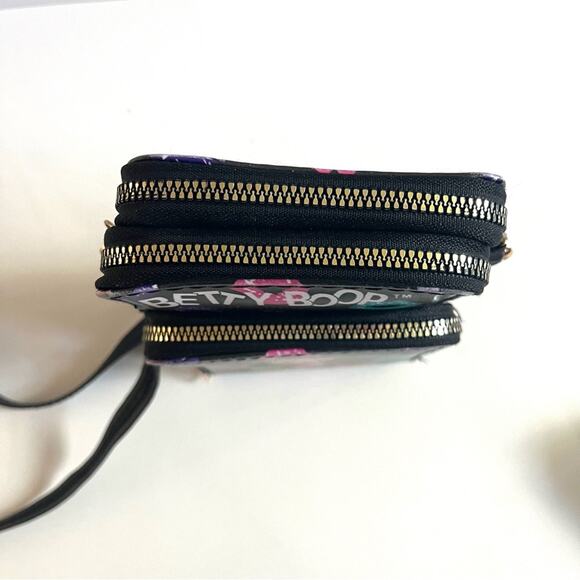 BETTY BOOP Kiss Lips Faux Leather Clutch Crossbody Bag | Colorful - Picture 5 of 9